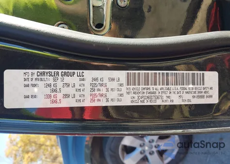 2013 Dodge Journey American Value Pkg из США, поврежденный, VIN 3C4PDCAB3DT536731